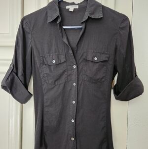 James Perse Button Shirt Black Size 1 (Xs)